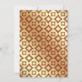 Elegant Gold en de Bourgogne islamitische bruiloft Kaart (Achterkant)