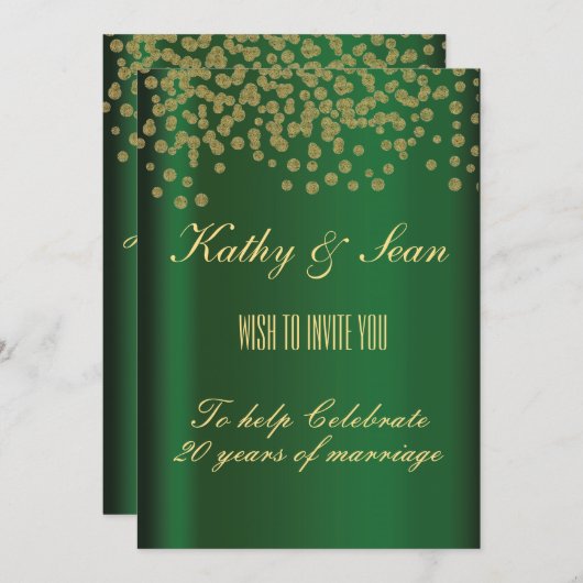 Elegant Gold en Emerald Kaart (Voorkant / Achterkant)