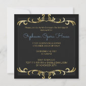 Elegant Gold en Feathers Birthday Invitation Kaart (Achterkant)