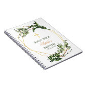Elegant Gold en Green Botanical Baptism Guest Book Notitieboek (Rechterzijde)