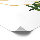 Elegant Gold en Green Botanical Baptism Welkom Poster (Hoek)