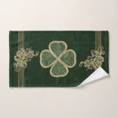 Elegant Gold en Green Clover Brooch Bad Handdoek (Handdoek)