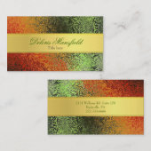 Elegant Gold en Green Foil look Visitekaartje (Voorkant / Achterkant)