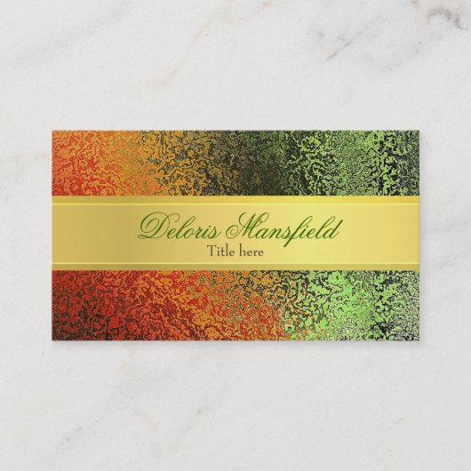 Elegant Gold en Green Foil look Visitekaartje (Voorkant)