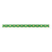 Elegant Gold en Green Love Heart Pattern Satijnen Lint (Voorkant)