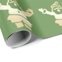 Elegant Gold en Green Santa Claus kerstpatroon