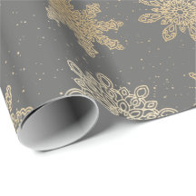 Elegant Gold en grijs Snowflake-kerstpatroon