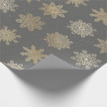 Elegant Gold en grijs Snowflake-kerstpatroon