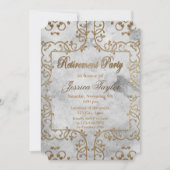 Elegant Gold en grijze Pensioenpartij Kaart (Voorkant)