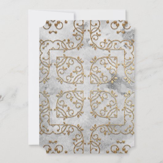 Elegant Gold en grijze  Pensioenpartij Kaart (Achterkant)