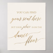 Elegant Gold- en ivoor-plaatskaart Dance Floor Sig Poster (Voorkant)