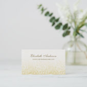 Elegant Gold en Ivory Paisley Damask Pattern Visitekaartje (Staand voorkant)