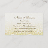 Elegant Gold en Ivory Paisley Damask Pattern Visitekaartje (Achterkant)