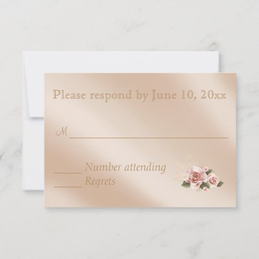 Elegant Gold en Ivory Wedding Invitation RSVP (Achterkant)