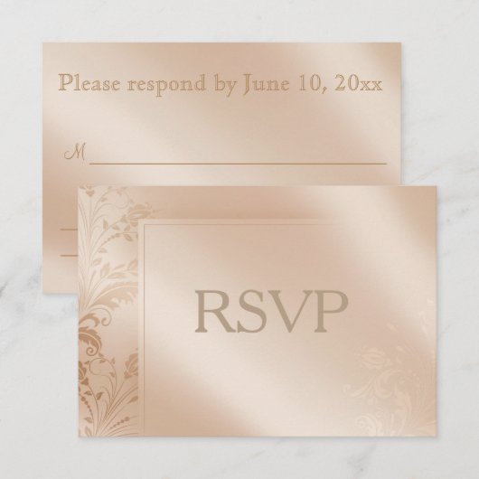 Elegant Gold en Ivory Wedding Invitation RSVP (Voorkant / Achterkant)
