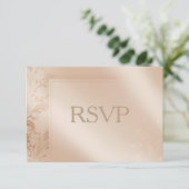 Elegant Gold en Ivory Wedding Invitation RSVP Kaartje (Staand voorkant)