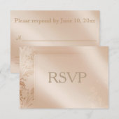 Elegant Gold en Ivory Wedding Invitation RSVP Kaartje (Voorkant / Achterkant)