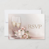 Elegant Gold en Ivory Wedding Invitation RSVP Kaartje (Voorkant)