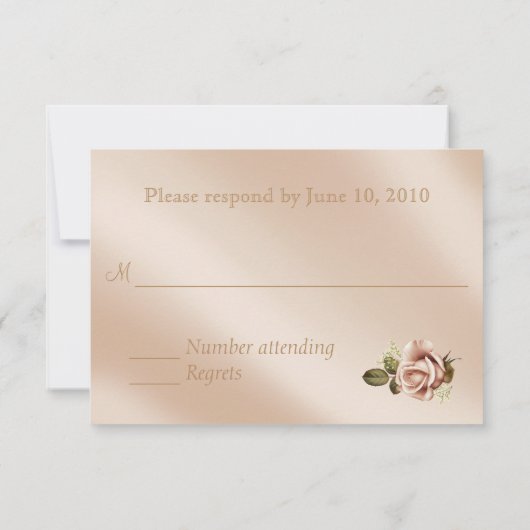 Elegant Gold en Ivory Wedding Invitation RSVP Kaartje (Achterkant)