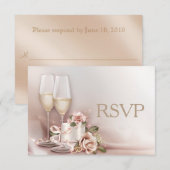 Elegant Gold en Ivory Wedding Invitation RSVP Kaartje (Voorkant / Achterkant)