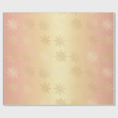 Elegant Gold en koperen sneeuwflake kerstpatronen Cadeaupapier (Vlak)