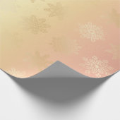 Elegant Gold en koperen sneeuwflake kerstpatronen Cadeaupapier (Hoek)