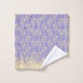 Elegant Gold en Lavender Floral Bad Handdoek (Wasdoekje)