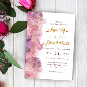 Elegant Gold en magenta Wedding Invitation Save The Date