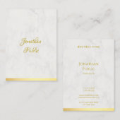 Elegant Gold en marble Handwrite Name Sjabloon Visitekaartje (Voorkant / Achterkant)