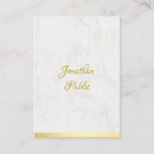 Elegant Gold en marble Handwrite Name Sjabloon Visitekaartje (Voorkant)