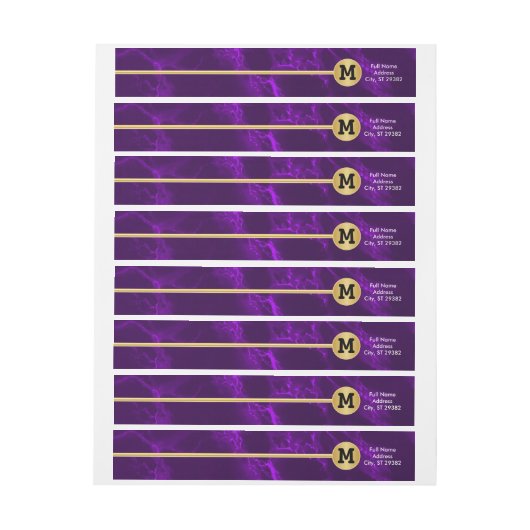 Elegant Gold en marmer Paars design (Vel)