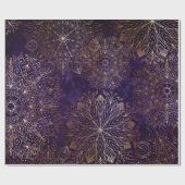 Elegant Gold en Paarse Floral Mandala Pattern Cadeaupapier (Vlak)