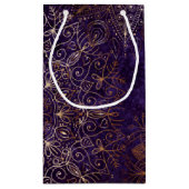 Elegant Gold en Paarse Floral Mandala Pattern Klein Cadeauzakje (Achterkant)