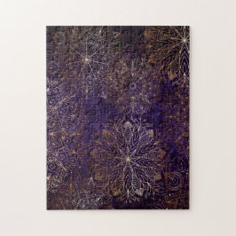 Elegant Gold en Paarse Floral Mandala Pattern Legpuzzel
