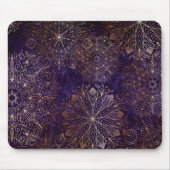 Elegant Gold en Paarse Floral Mandala Pattern Muismat (Voorkant)