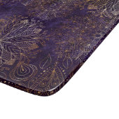 Elegant Gold en Paarse Floral Mandala Pattern Snijplank (Hoek)