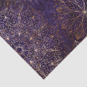 Elegant Gold en Paarse Floral Mandala Pattern Tissuepapier (Detail)