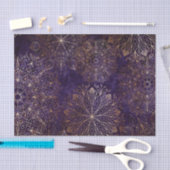 Elegant Gold en Paarse Floral Mandala Pattern Tissuepapier (Craft)