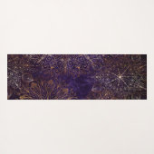 Elegant Gold en Paarse Floral Mandala Pattern Yogamat (Achterkant (horizontaal))