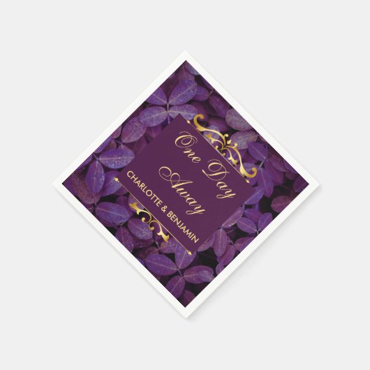 Elegant Gold en Paarse repetitie Servet (Hoek)