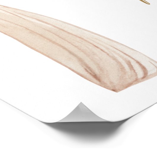 Elegant Gold en Peach Floral Engagement Party Poster (Hoek)