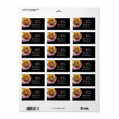 Elegant Gold en Peach Sunset Roos Etiket (Full Sheet)