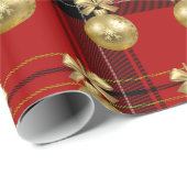 Elegant Gold- en Pset-kerstsierpatroon Cadeaupapier (Rol Hoek)