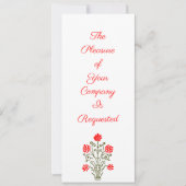 Elegant Gold en Red Floral Art - Aangepaste uitnod Kaart (Voorkant)