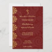 Elegant Gold en Red Ganesha Indian Wedding Kaart (Voorkant)