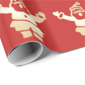 Elegant Gold- en Red Santa Claus-kerstpatroon Cadeaupapier (Rol Hoek)