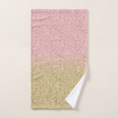 Elegant Gold en Roos Gold Glitter Sparkles Afbeeld Bad Handdoek (Handdoek)