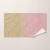 Elegant Gold en Roos Gold Glitter Sparkles Afbeeld Bad Handdoek (Handdoek)