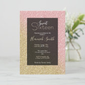 Elegant Gold en Roos Gold Glitter Sparkles Afbeeld Kaart (Staand voorkant)