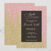 Elegant Gold en Roos Gold Glitter Sparkles Afbeeld Kaart (Voorkant / Achterkant)